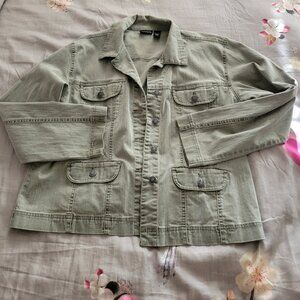 Chicos Light Green Jean Jacket Size 2 - Faded Green Color